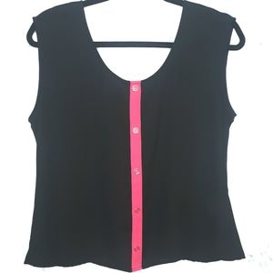 Sears Chiffon Top Sleeveless Black Blouse Pink